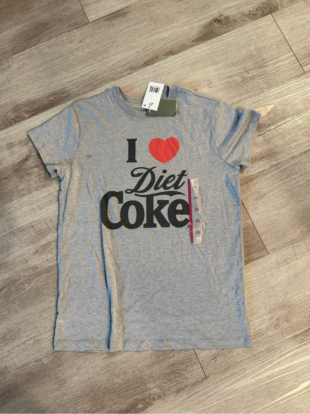 Coca Cola Kids Gray Tee with Red Heart Diet Coke Logo